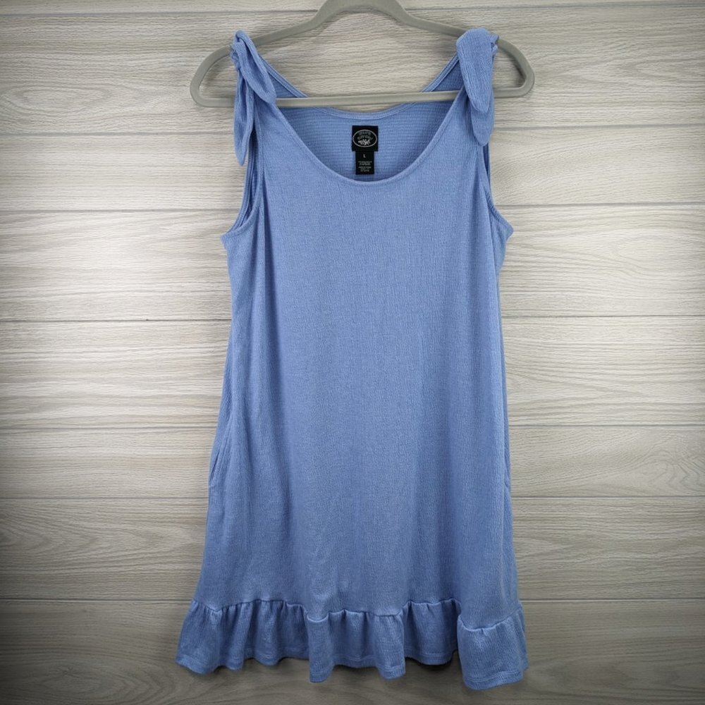 Laura Ashley Tie Shoulder Peplum hem Dress